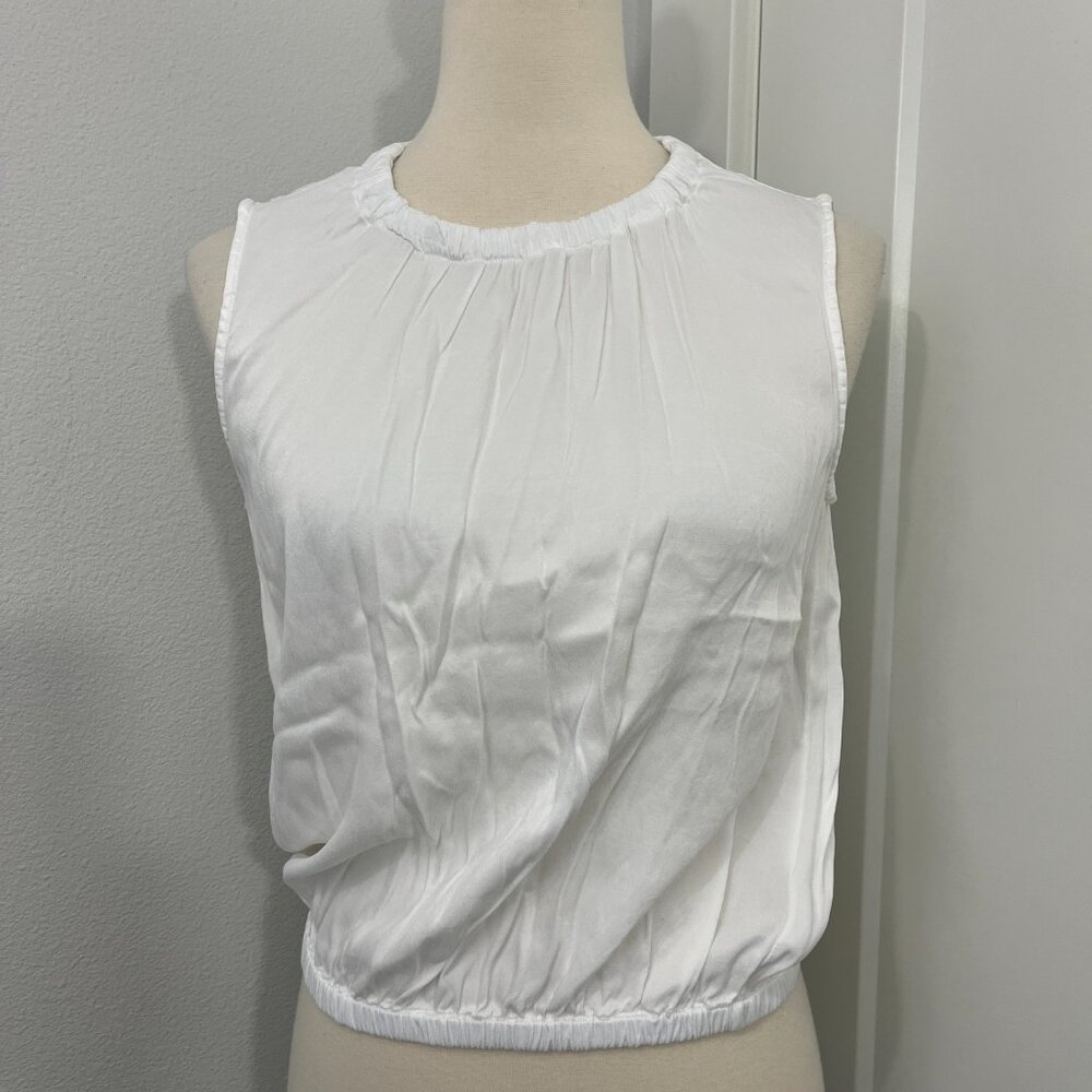 Anthropologie Cloth & Stone XS White High Neck Sleeveless Tank Top